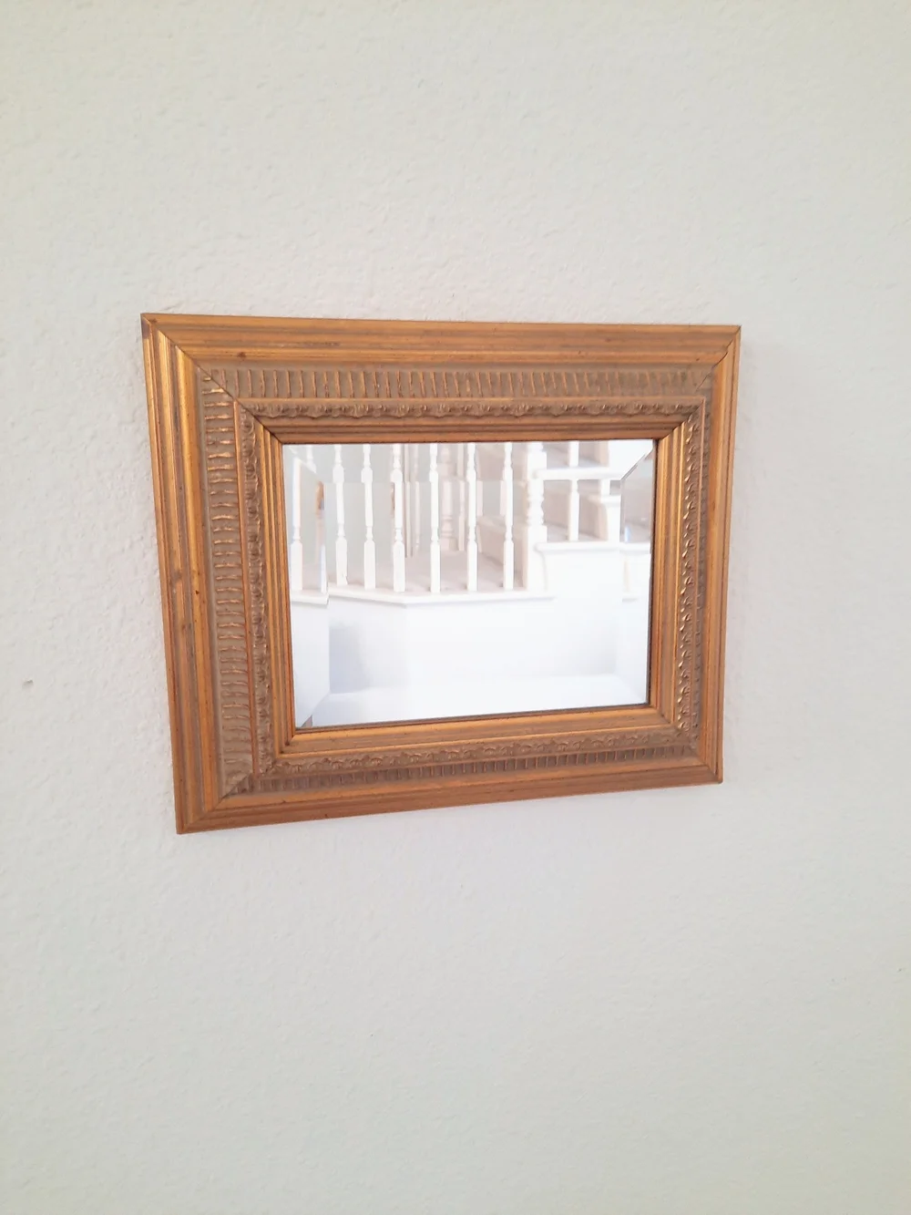 Vintage Ornate Regency Small Gold Beveled Glass Wall Mirror
